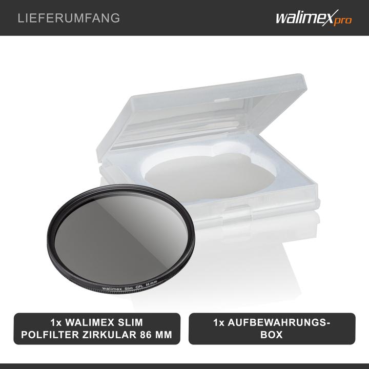 Produktbild Walimex Slim Polfilter Zirkular 86 mm (86 mm, Polarisationsfilter, 86 mm)