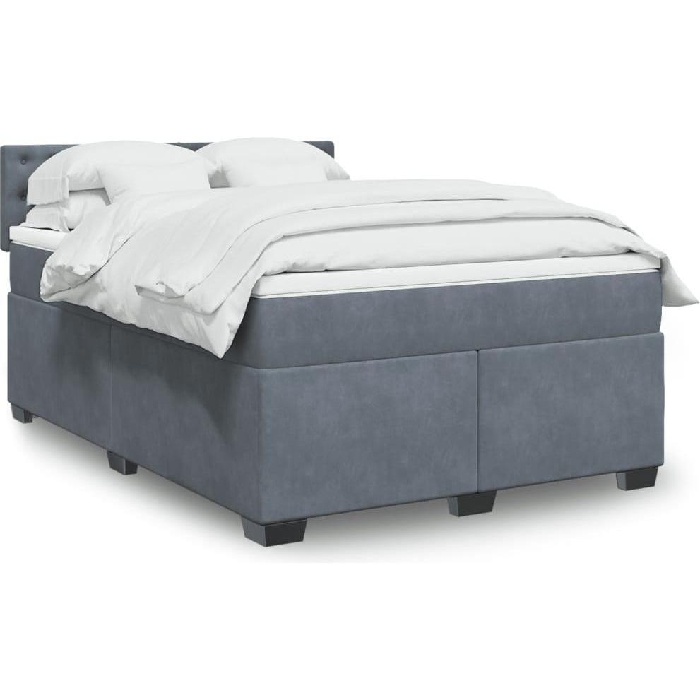 VidaXL, Bett, Bo x springbett mit Matratze 140 x 190 cm Samt (140 x 190 cm)