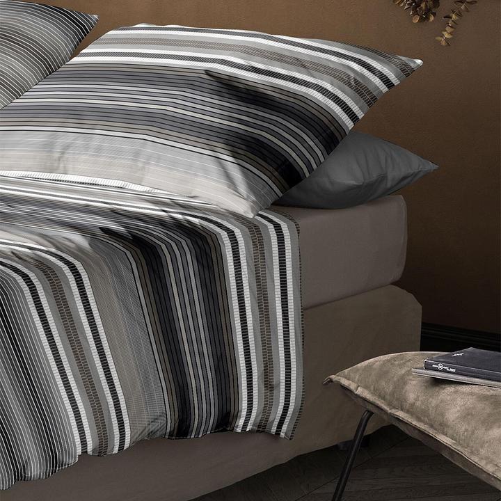 Produktbild Irisette Mako-Satin Bettwäsche Wave 8651 grau (Bettwäsche Set, 135x200 cm + 80x80 cm)