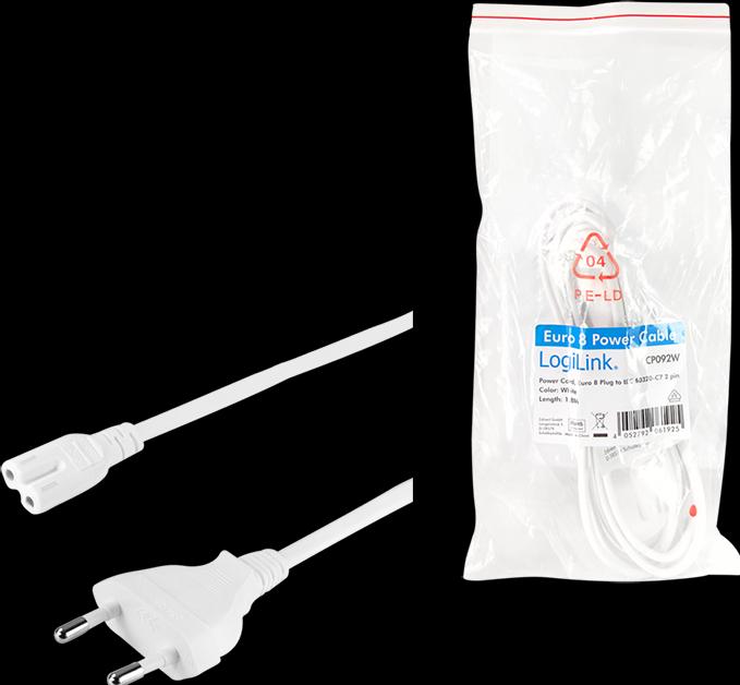 Actual product image LogiLink Power cable, Euro plug (1.80 m)