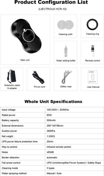 Actual product image Liectroux HCR-10
