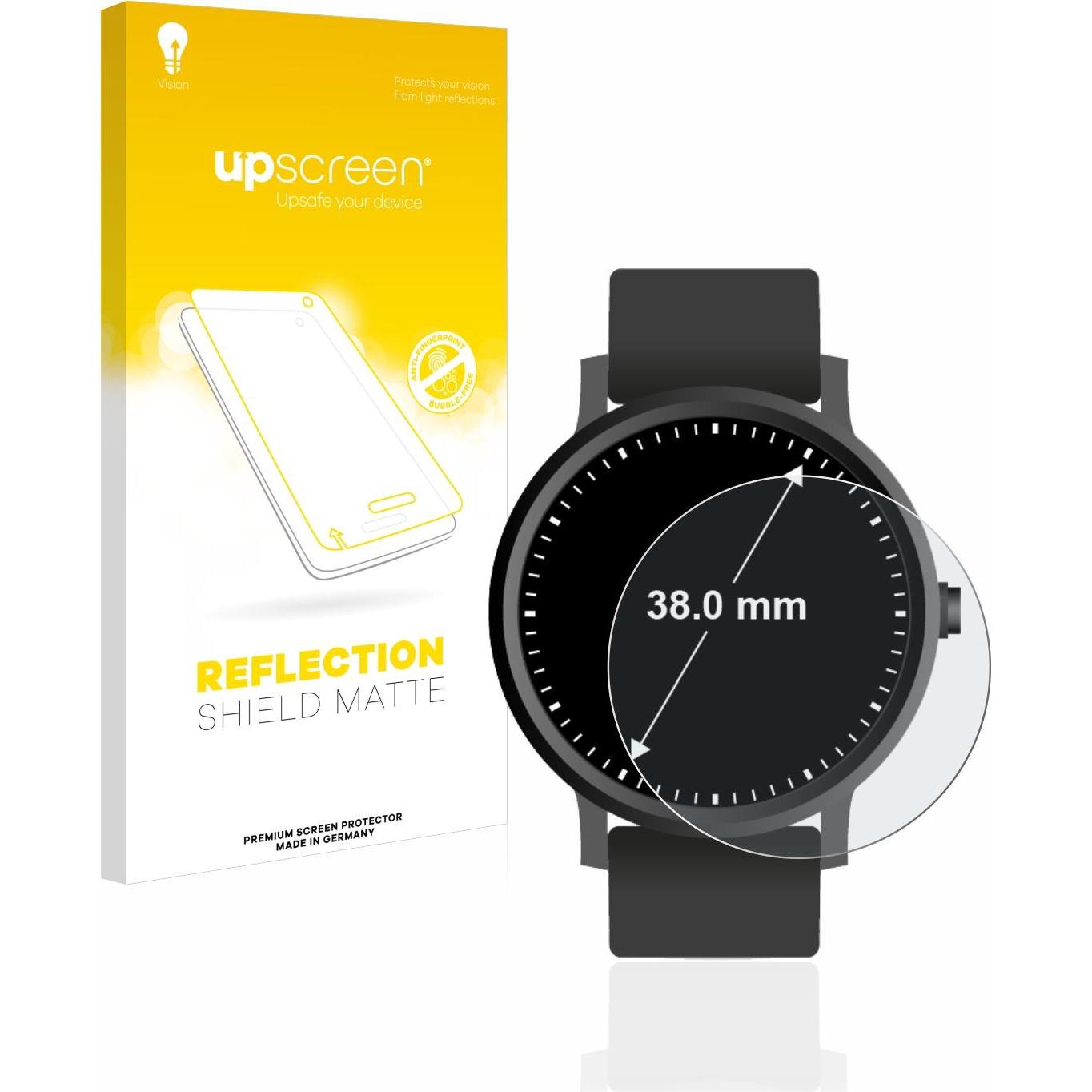 upscreen Reflection Shield Displayschutz Matt, Smartwatch Schutzfolie, Grau