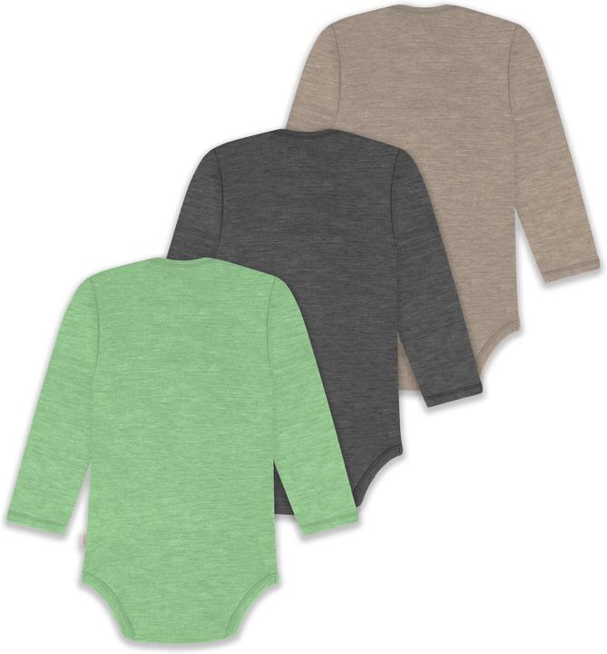 Produktbild Normani 3er Pack Baby Merino Body Langarm „Auckland" - 9383 (74)