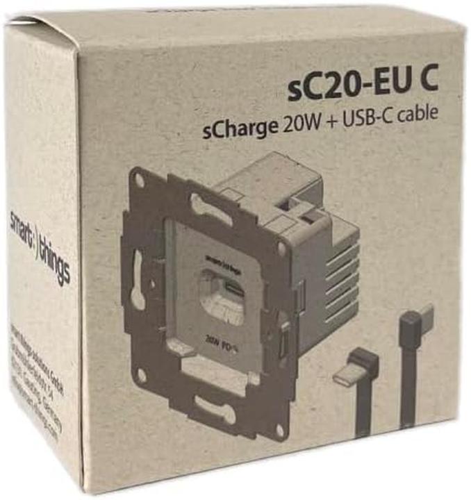 smart things sCharge 30W Unterputz Netzteil sC30-EU C mit USB-C/C Kabel (30 W, 1 Port)