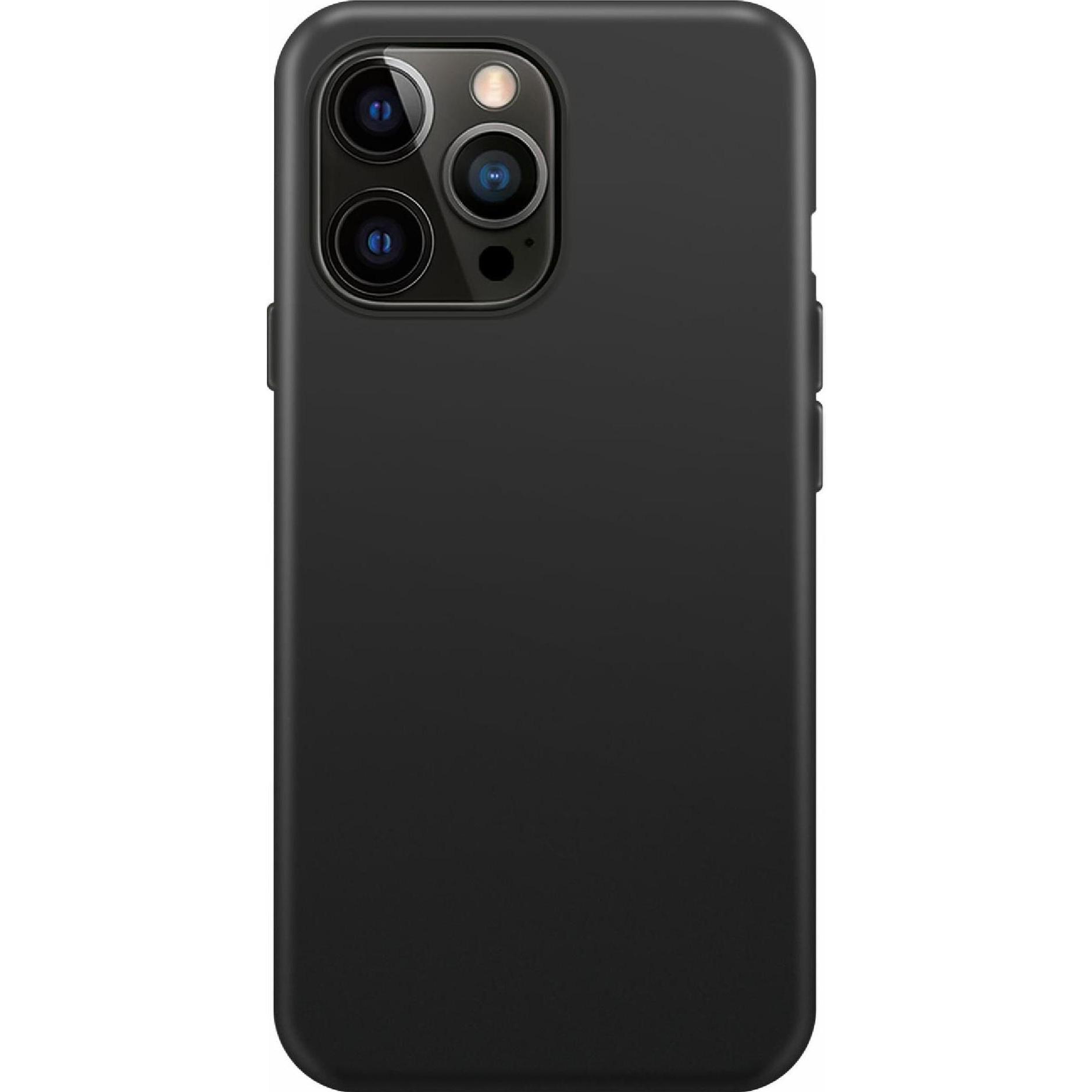 Xqisit Back Cover Silicone Case AB iPhone 14 Pro MagSafe Schwarz (Apple iPhone 14 Pro), Smartphone Hülle, Schwarz