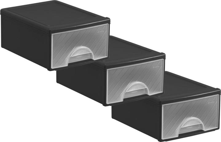 Rotho Drawer box 3 pieces, transparent (35 x 14.5 x 25.5 cm, 38.70 l)