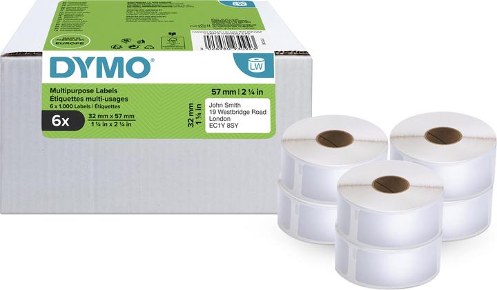 Produktbild Dymo Vielzweck-Etiketten 32 x 57 mm 6x 1000 St.