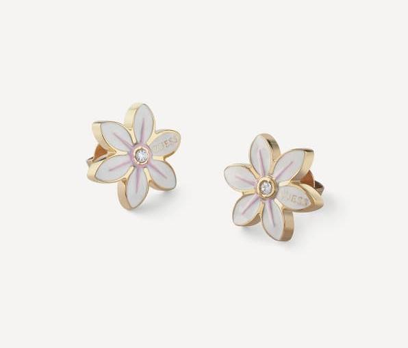 Image du produit Guess Boucles d'oreilles en acier blanc Lotus JUBE04131JWYGWHT/U (Acier plaqué)