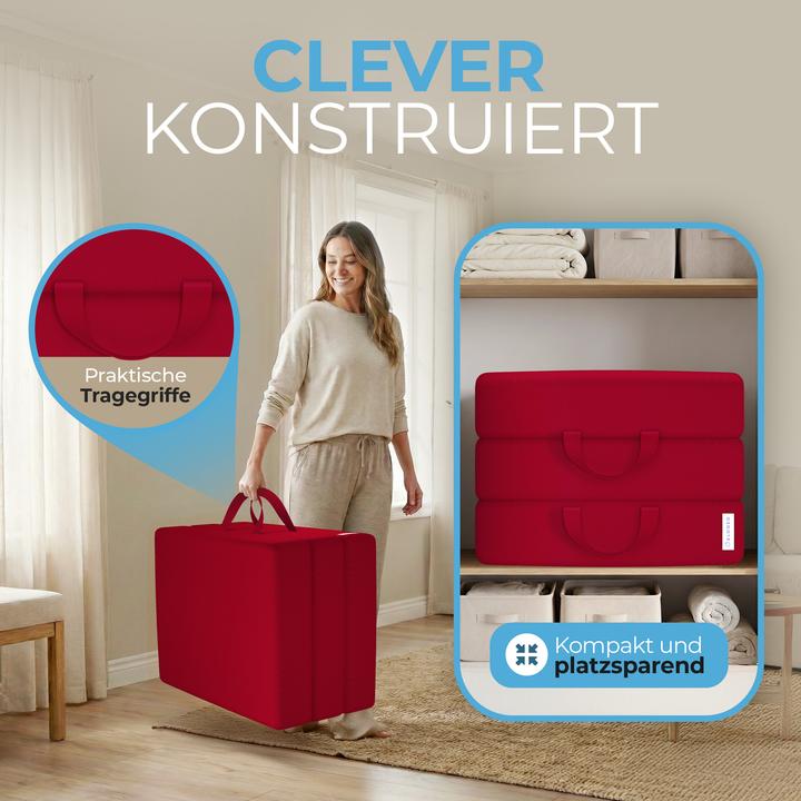 Produktbild Bestschlaf Klappmatratze, 3-teilige Faltmatratze, Reisebett, Gästematratze (Schaumstoffkern, 75 x 195 cm)