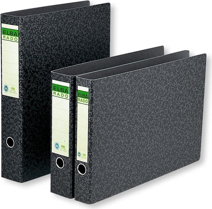 Actual product image Elba Folder rado DIN A3 landscape, spine width: 80 mm, black hardboard, with cover sheet and grip hole (A3, 80 mm, 1 pcs.)