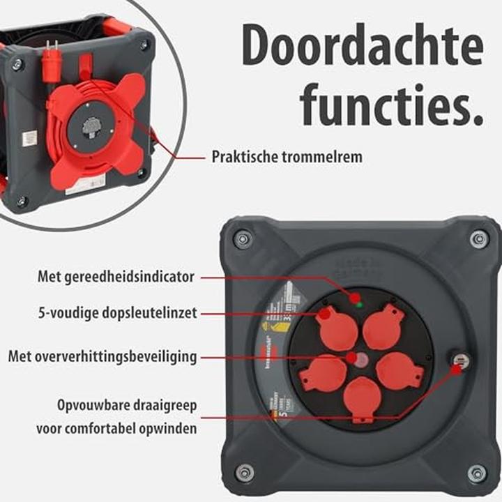 Immagine prodotto Brennenstuhl Avvolgicavo professionale con protezione antiribaltamento totale (33 m, 2.50 mm².)
