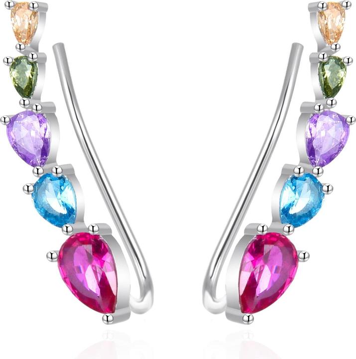 Immagine prodotto Agato - Silver long earrings with colored zircons AGT-E082VC (Argento)