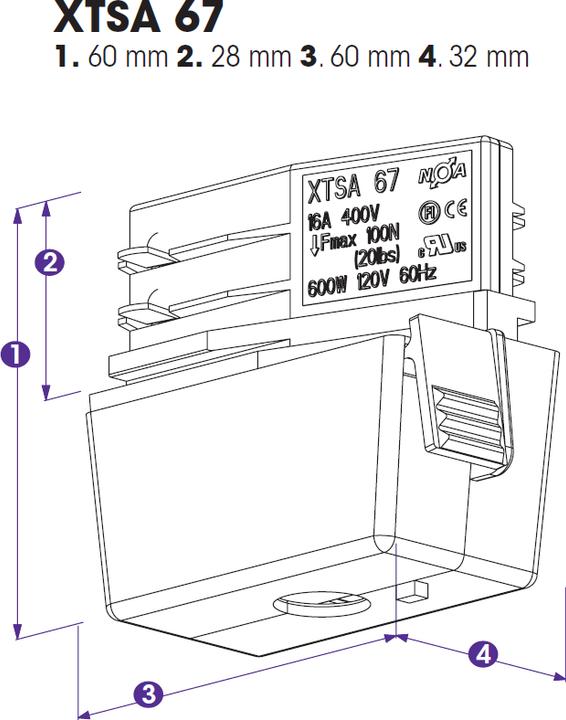 Actual product image Molto Luce Global Trac earthing contact socket adapter XTSA67S-3 white