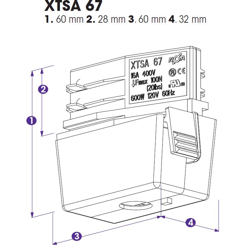 Thumbnail - Molto Luce, Wandleuchte + Deckenleuchte, Global Trac Schutzkontakt Steckdosenadapter XTSA67S-3 weiss