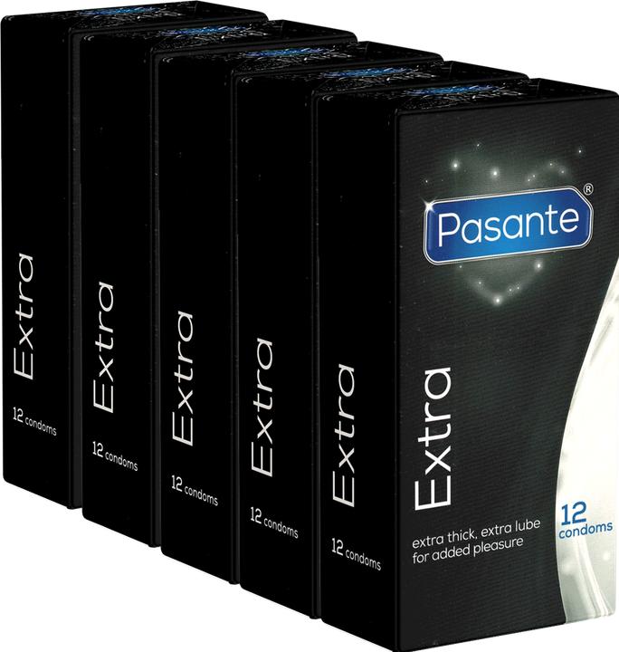 Produktbild Pasante Extra Safe» (Vorteilspack!) 5x12 extra starke Kondome für härtere Beanspruchungen (60 Stk.)