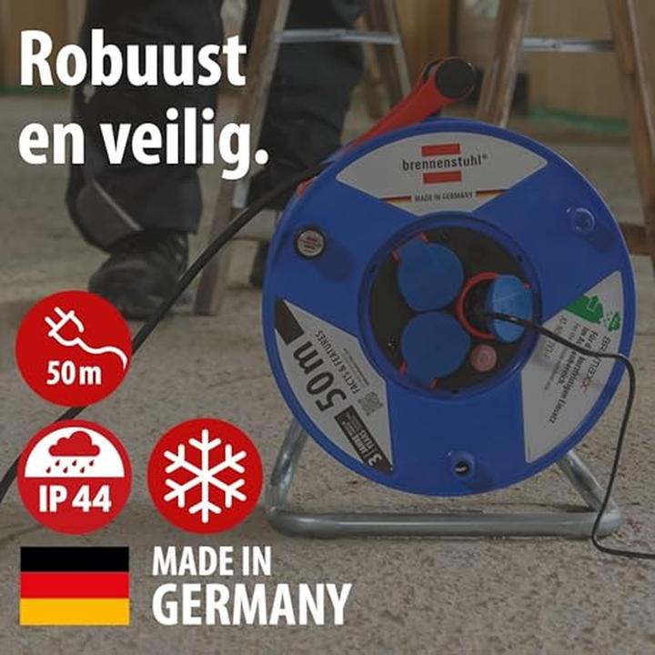 Actual product image Brennenstuhl Garant IP44 cable drum 50m AT-N05V3V3-F 3G1.5 12 (50 m, 1.50 mm²)