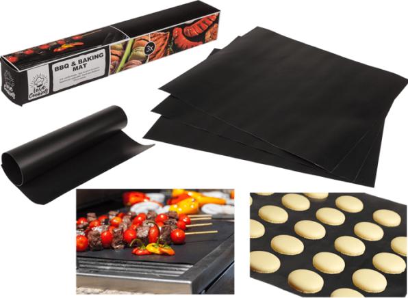 Out of the blue Tapis de cuisson et de barbecue, réutilisable, lot de 3 (40 x 33 cm)
