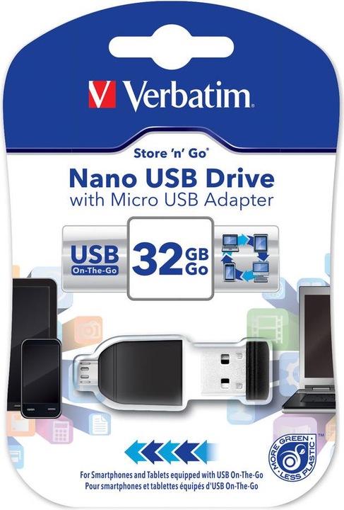 Immagine prodotto Verbatim Nano incl. adattatore OTG (32 GB, USB-A, Micro USB, USB 2.0)