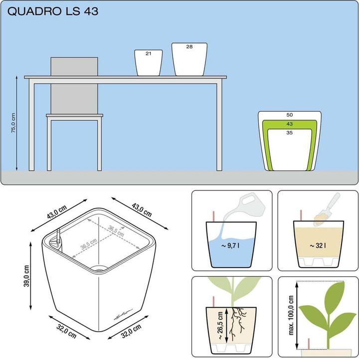 Actual product image Lechuza Quadro LS (43 cm)