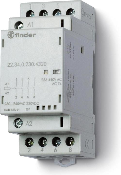 Produktbild Finder Modular contactor 4NO 25A 24V ac/dc
