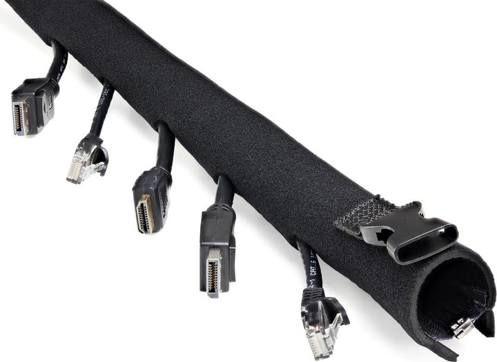 Image du produit StarTech Gaine de câble en néoprène avec fermeture éclair & boucle - Diamètre - Ordinateur/PC (Gaines pour câbles, 100 cm)