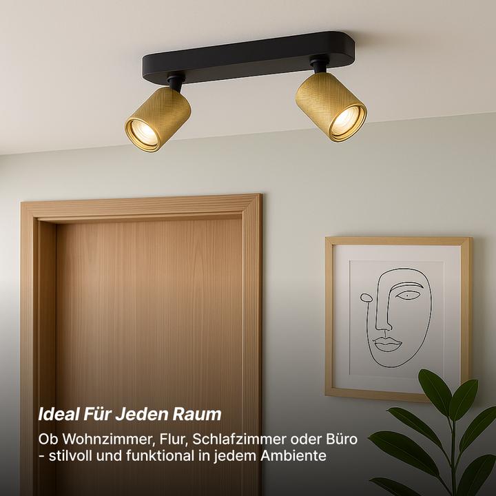 Produktbild Brilliant Plafondspot Marty GU10 2x5W 3000K - Zwart/Goudkleurig (350 lm, GU10)