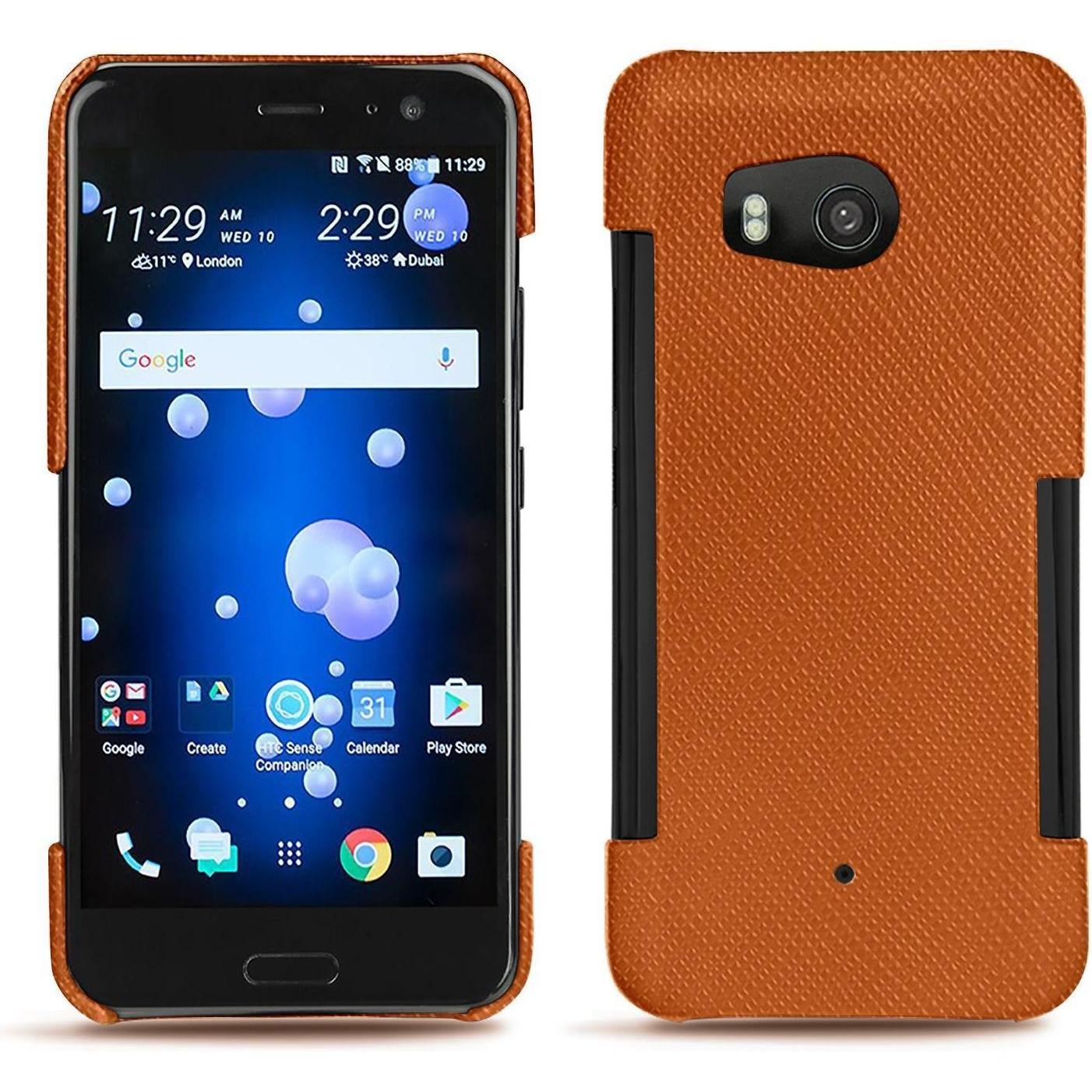 Thumbnail - Noreve Lederschutzhülle (HTC U11), Smartphone Hülle, Orange