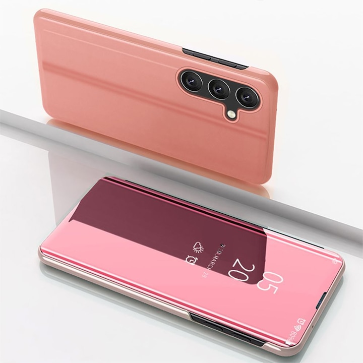 Produktbild Hurtel Back panel cover Clear View Case for Samsung Galaxy A36 Cover with Flip - Pink (Samsung Galaxy A36)
