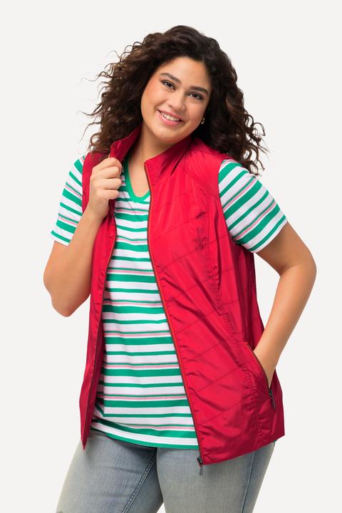 Immagine prodotto Ulla Popken Gilet con collo alto, cuciture decorative e tasche con zip (46, 48)