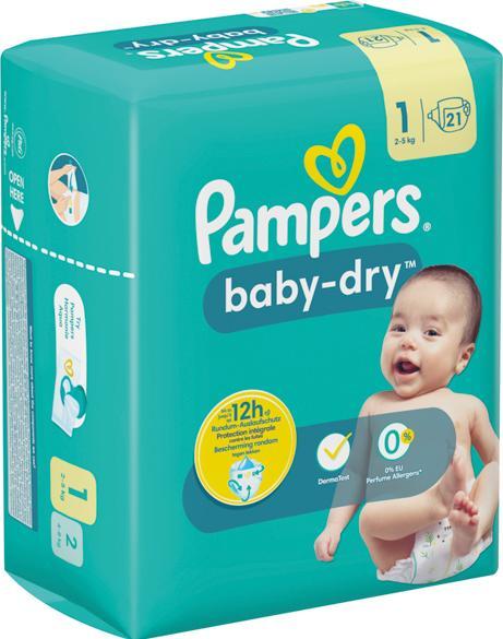 Produktbild Pampers Dry Newborn Gr.1 Tp (Gr. 1, Tragepack, 21 Stück)