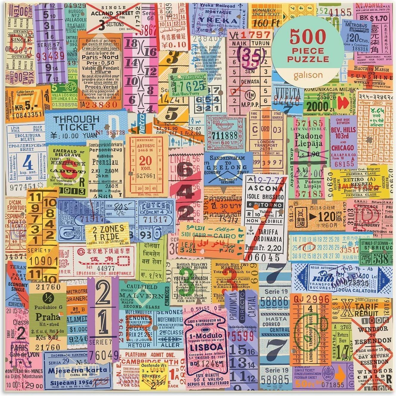 Thumbnail - Abrams & Chronicle Vintage Travel Tickets 500 Piece Puzzle (500 Teile)