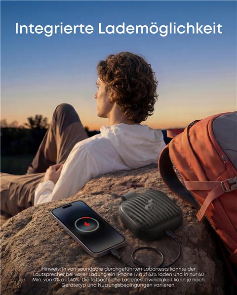 Actual product image soundcore bis zu 24h Wiedergabezeit, IP68-zertifiziert Boom Go 3i Black (24 h)