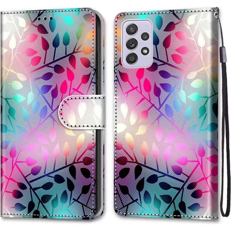 Cover-Discount Galaxy A33 5G - Leder Hülle Blätter (Samsung Galaxy A33 5G), Smartphone Hülle