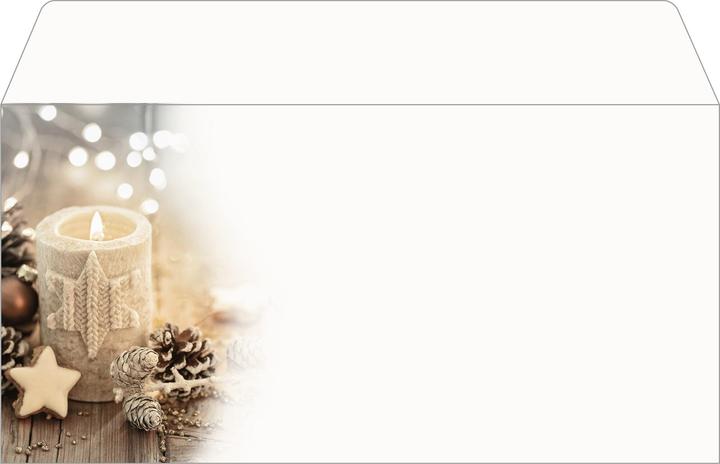 Bougie de Noël beige, Multicolore