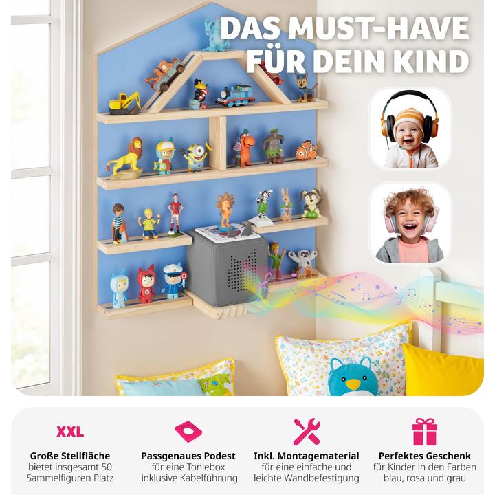 Actual product image tectake Scaffale da parete Mylittle Story per fino a 50 Tonies