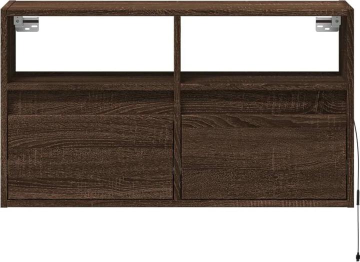 Image du produit vidaXL Armoire TV Armoire murale Lowboard Suspendu Éclairage LED Chêne brun