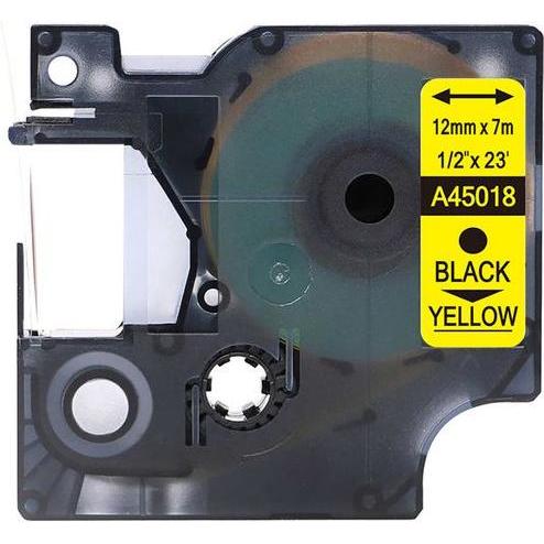Rillstab, Beschriftungsband, Beschriftungsband O45018 Schwarz, Gelb (1.20 cm, Mehrfarbig)