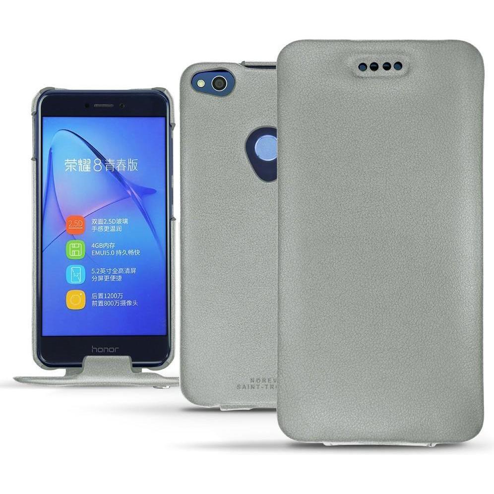 Noreve Lederschutzhülle vertikal (Huawei P8 Lite (2017)), Smartphone Hülle, Grau
