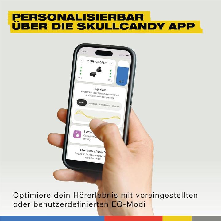 Image du produit Skullcandy Push 720 Open Ear (Pas de réduction du bruit, 30 h, Sans fil)