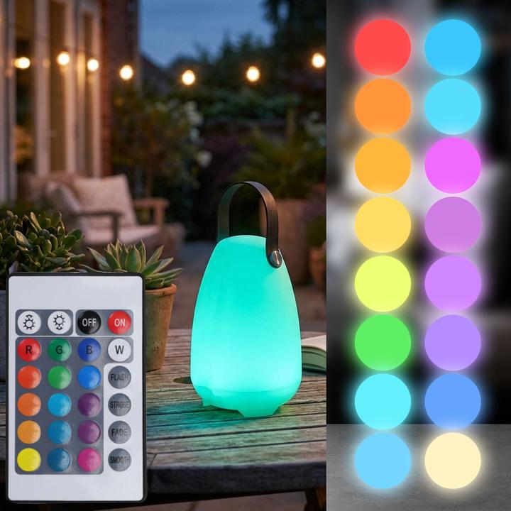 Immagine prodotto ProGarden Lampada da tavolo ricaricabile, 4 modalità di luce in bianco e 16 colori RGB