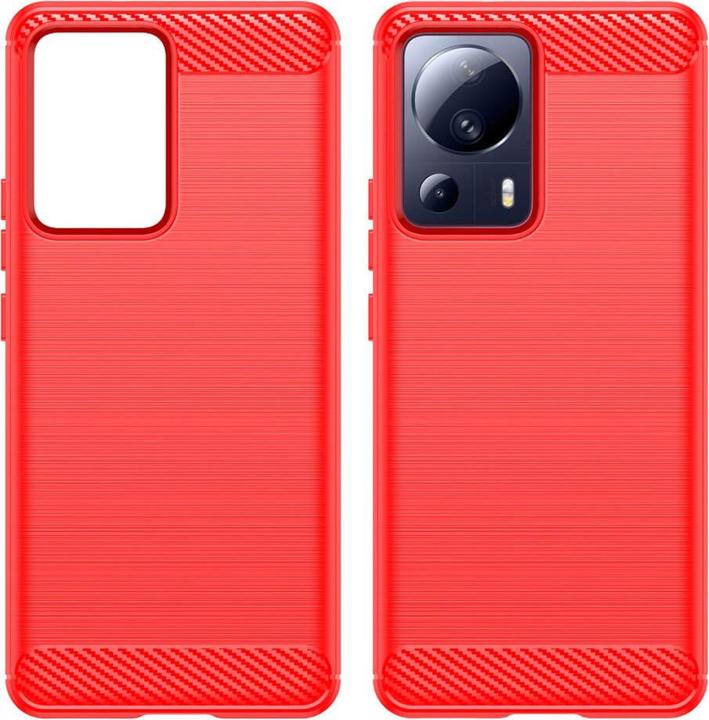 Image du produit Cover-Discount Xiaomi 13 Lite - Housse métallique aspect carbone rouge (Xiaomi 13 Lite)