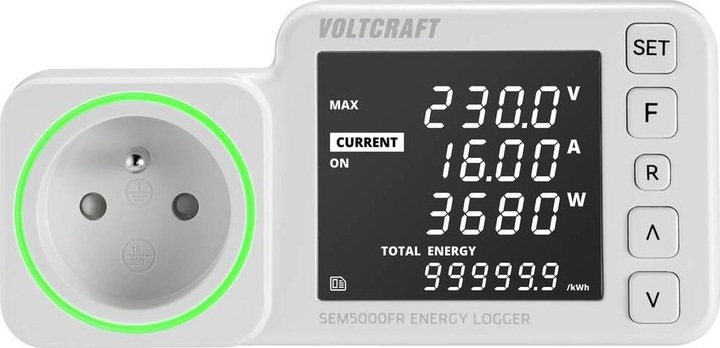 Productafbeelding Voltcraft SEM5000 FR Energiekostenmeter Kostenprognose, alarmfunctie, instelbaar elektriciteitstarief