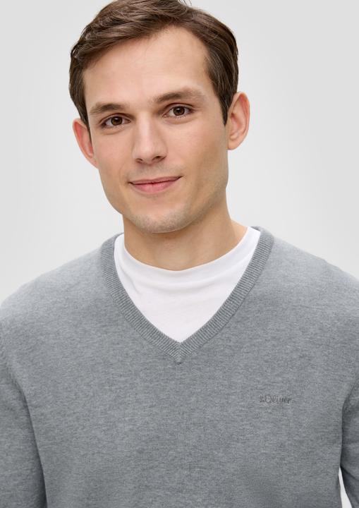 Produktbild S.Oliver Strickpullover Strickpullover mit Logo-Stickerei (3XL)