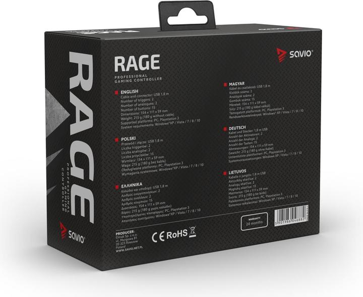 Actual product image Savio Rage PC/PS3 WIRED Gameplay (PC, PS3)