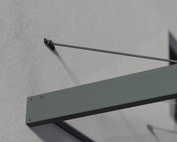 Actual product image Palram CANOPIA | Sophia XL 5X18 / 1.4X5.6 Door and Porch Awning Dark Grey Clear
