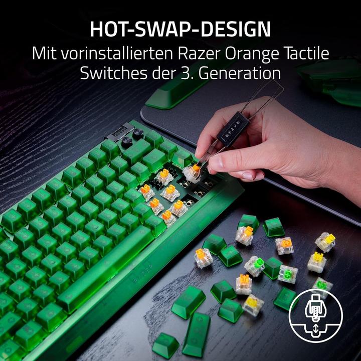 Produktbild Razer Blackwidow V4 75% Phantom Green (US, Kabelgebunden)