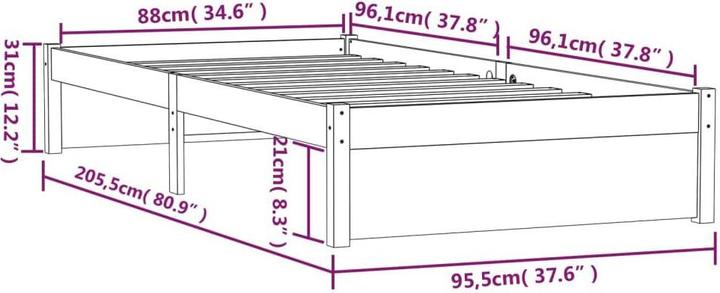 Image du produit vidaXL Bettrahmen (90 x 200 cm)