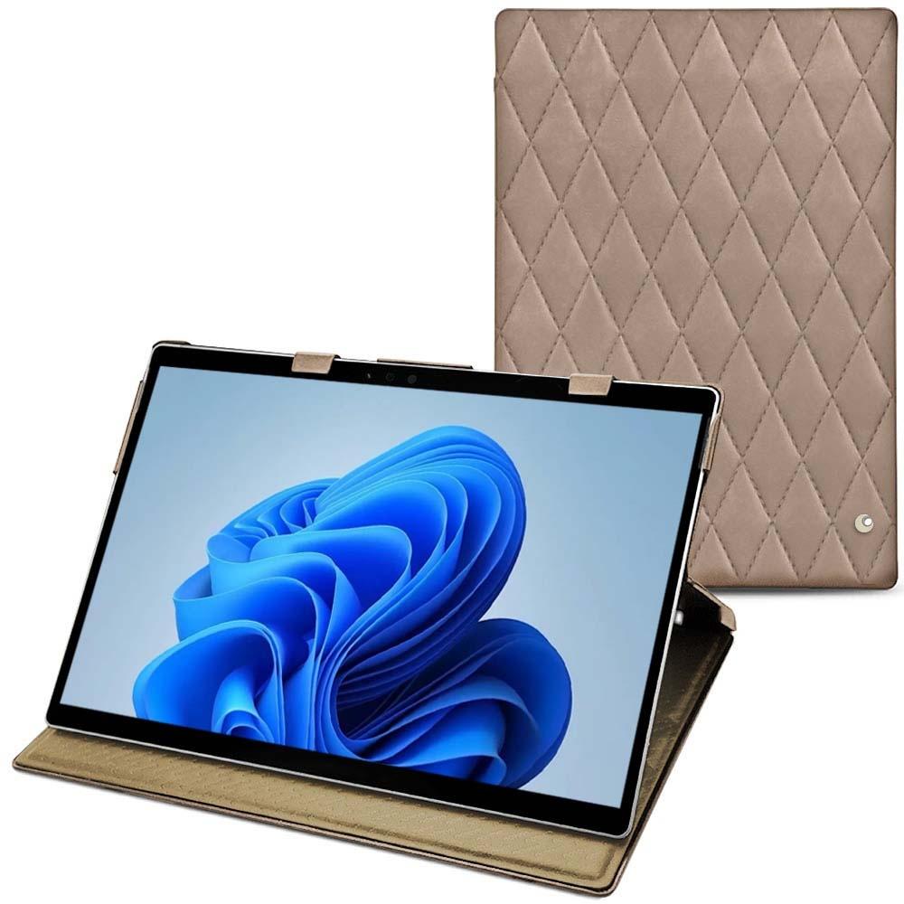 Noreve Lederschutzhülle vertikal (Microsoft Surface Pro 8), Tablet Hülle, Beige