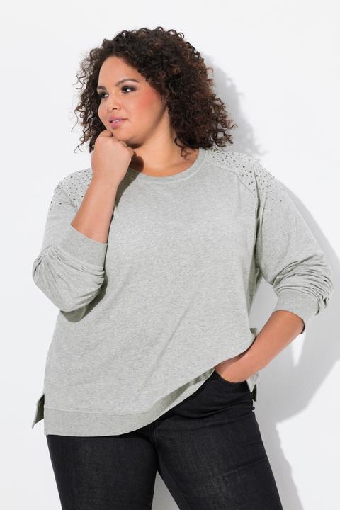 Produktbild Ulla Popken Sweatshirt, Ziernieten, Oversized, Rundhals, Langarm (46, 48)