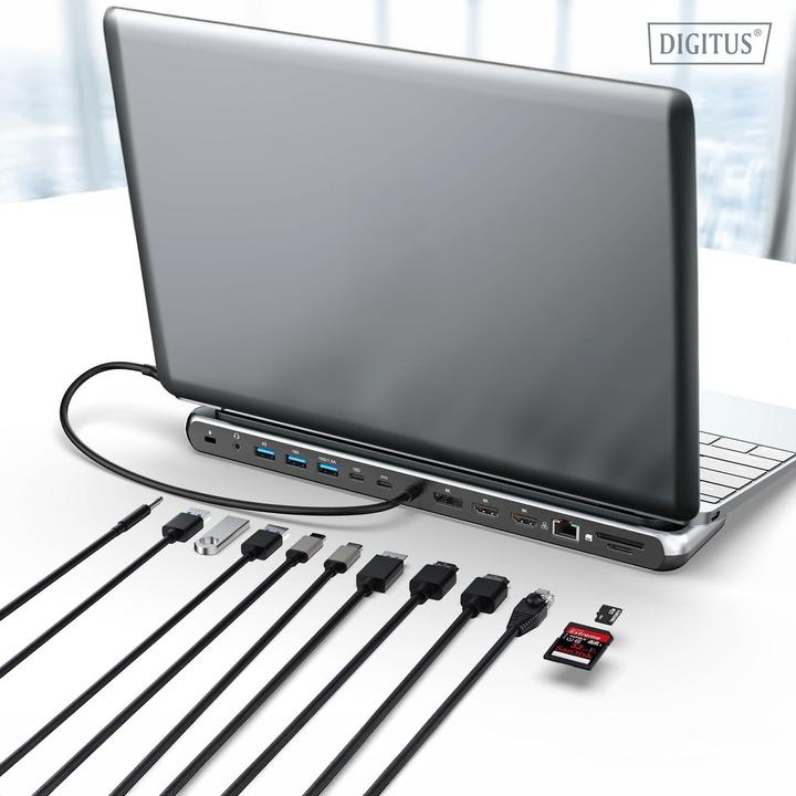Actual product image Digitus USB-C 8K docking station, 12-port (USB-C, 12 ports)